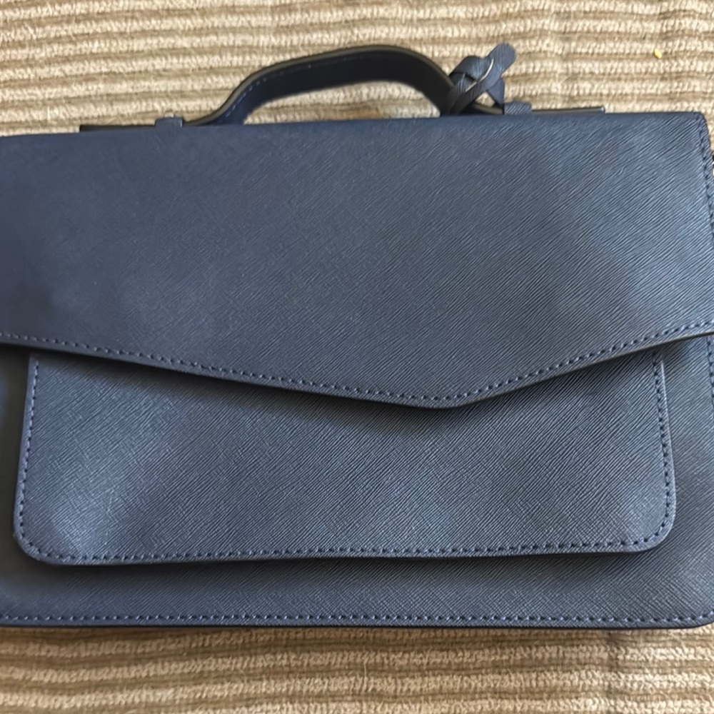 Botkier Navy Crossbody Bag with Silver Hardware